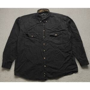 Vintage Guess Georges Marciano Button Dress Shirt Mens XL Long Sleeve Black